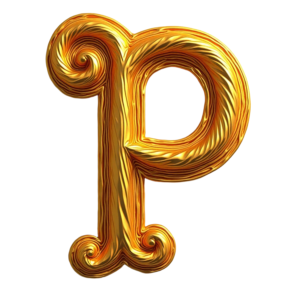 Golden Letter P